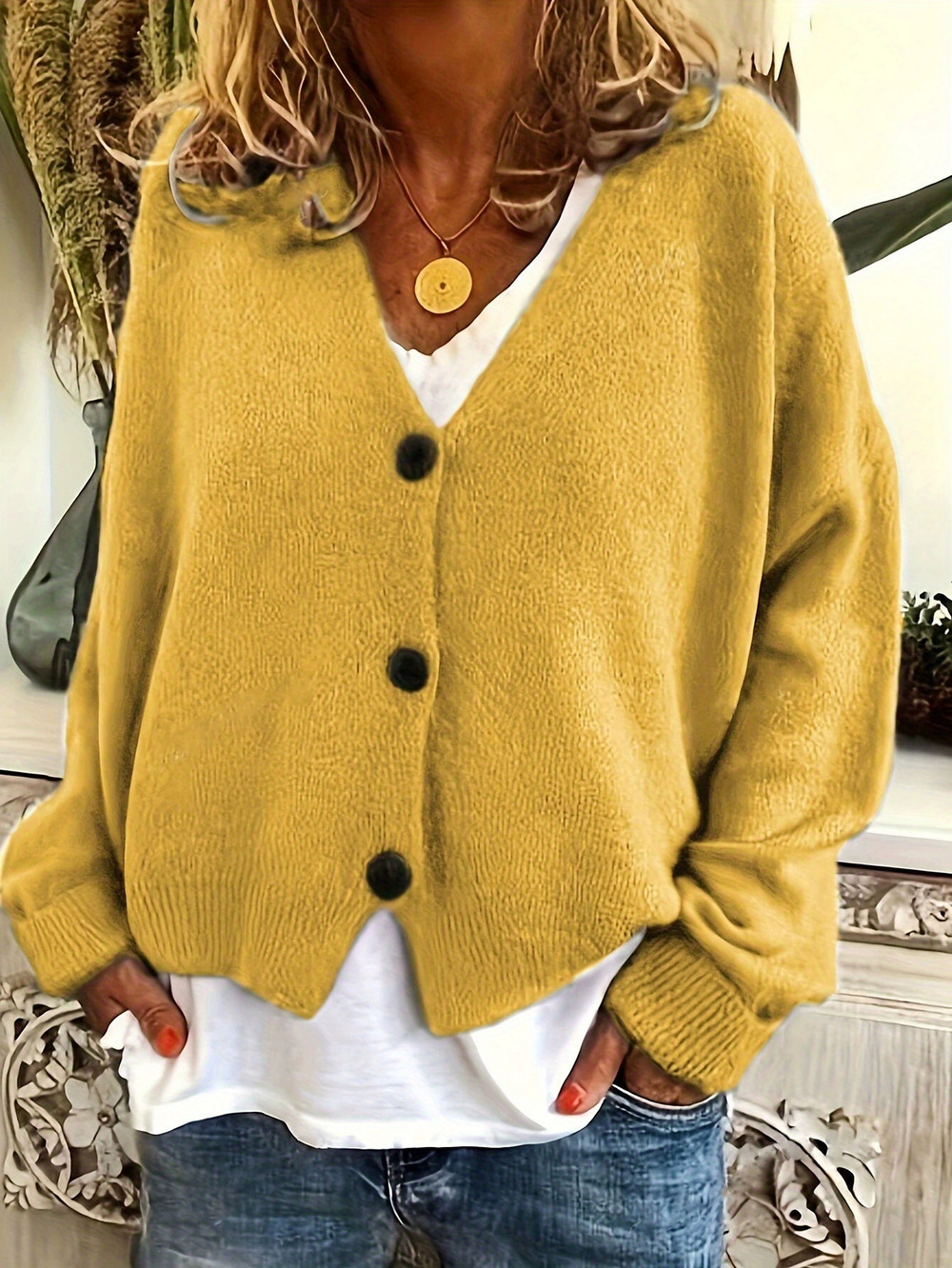 ZARA Autumn Winter Casual Loose Fit Knit Cardigan Sweater